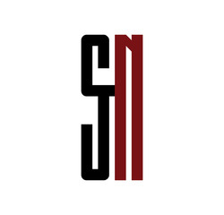 SN initial logo red and black