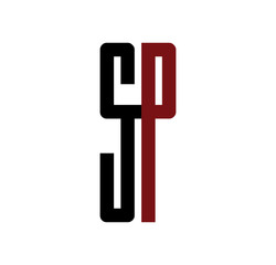 Obraz na płótnie Canvas SP initial logo red and black