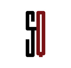 SQ initial logo red and black