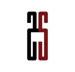 SS initial logo red and black