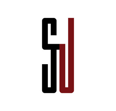 SJ initial logo red and black