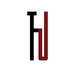 TJ initial logo red and black