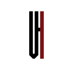 Obraz premium VI initial logo red and black