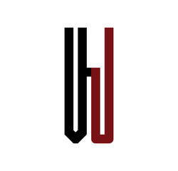 VJ initial logo red and black