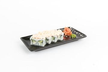 Image of tasty sushi set with salmon