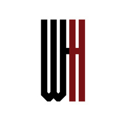 WH initial logo red and black