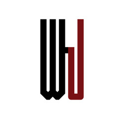 WJ initial logo red and black