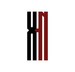 XN initial logo red and black