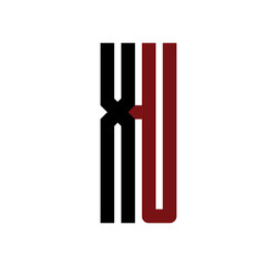 XU initial logo red and black