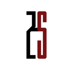 ZS initial logo red and black