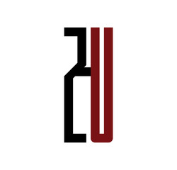 ZU initial logo red and black
