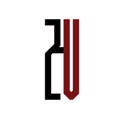 ZV initial logo red and black