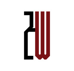 ZW initial logo red and black