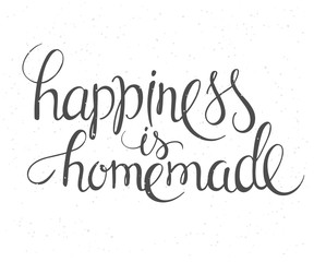 vector illustration of hand lettering inspiration quote about happiness. Happy badge, print, logo, emblem