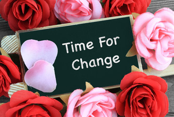 sign showing the message of time for change
