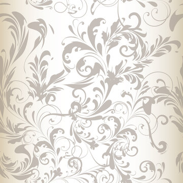 vector seamless pattern or background with swirl flourishes whit