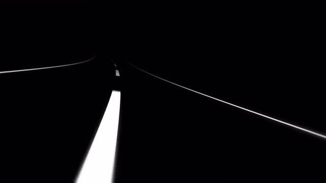 Roadtrip at night. 
3D vector animation of a roadtrip on an empty road at night.
