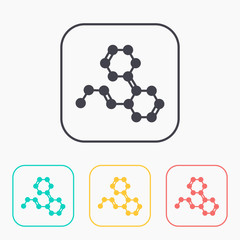 Chemical formula color icon set