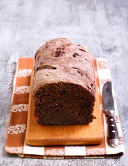 Chocolate bread with dried berries