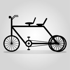 monochrome bike with a shadow on a light background abstract symbol