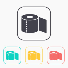 Toilet paper color icon set