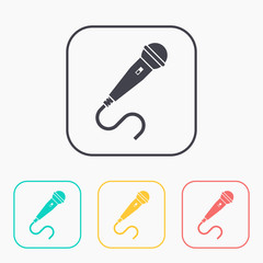 Microphone color icon set