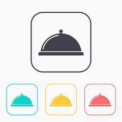Food platter serving sign color icon set