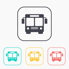 Bus color icon set