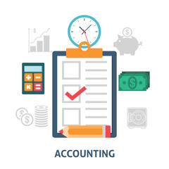 Accounting concept icons flat