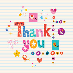 thank you card with lined paper background