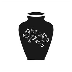 Urn for ashes simple icon on white background