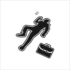 Scene of the crime dead body simple icon on white background