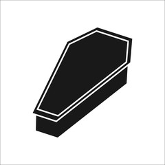 Coffin simple icon on white  background