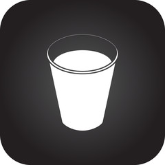 Coffee paper cup tea simple icon on square  background