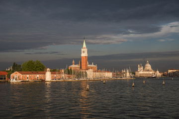 Fototapeta premium Early evening with sunset at amazing Venice, Italy, summer time