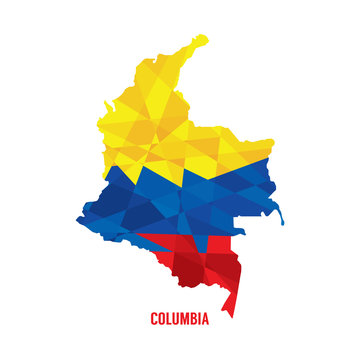 Map of Columbia Vector Illustration.