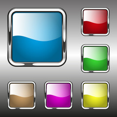 set of square web buttons