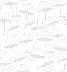 White umbrellas. Pattern.
