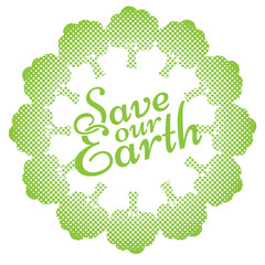 Earth Day Eco Green Vector Design. Circle Organic Trees