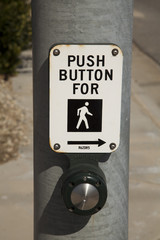 Push button for crossing sign 