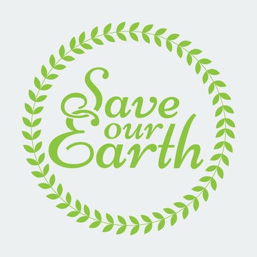 Earth Day Eco Green Vector Design. Circle Organic Leafs