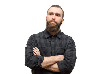 bearded man on a white background