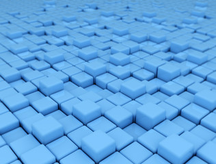 Abstract blue background made of 3d cubes