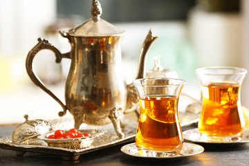 Tea set on the table