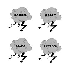 Technical troubleshooting and support from the cloud, vector illustration