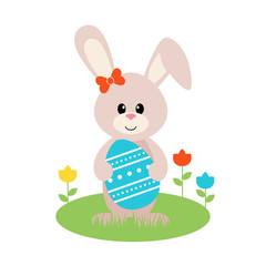 Obraz na płótnie Canvas easter bunny with egg vector