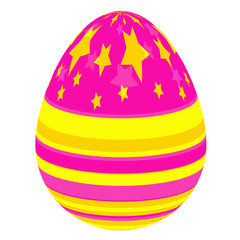 pink Easter egg illustration with white background