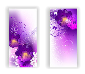 Banner with bright violets