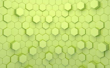 Abstract of hexagons random level color background.

