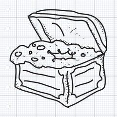 Simple doodle of a treasure chest